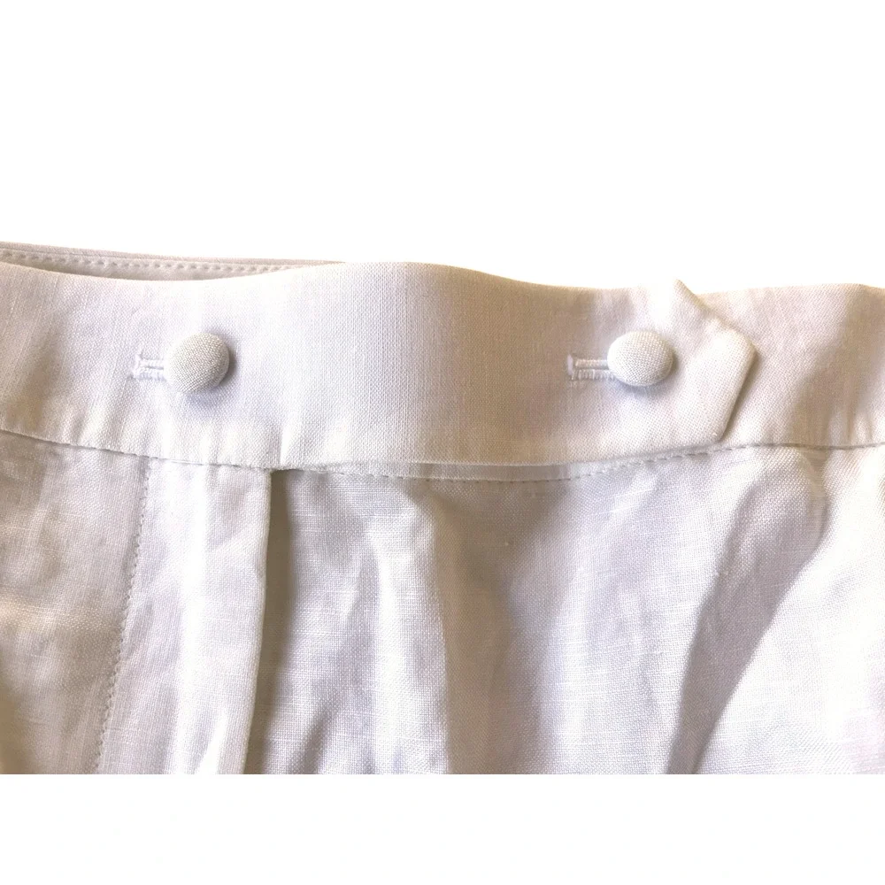 Calvin Klein Linen Tapered Ankle Dress Pants | Women Plus 20W, White NEW $109 - Picture 7 of 15